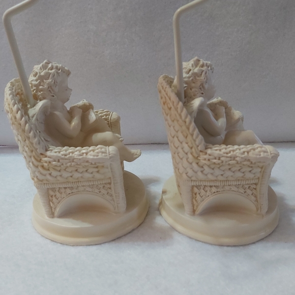 Cherub Resin Wicker Chair Tealight Holder/Lamps - Picture 8 of 15